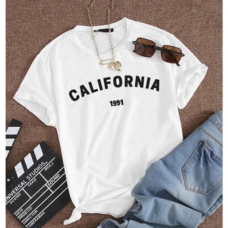 Camiseta feminina california 1991 shein branca academia