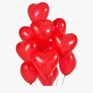 50 Unid Bexiga Coração Vermelho 6 Pol Balão Latex