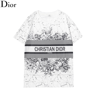 Original Christian Dior T-shirts 2021 Summer new casual all-match printed short-sleeved T-shirt men
