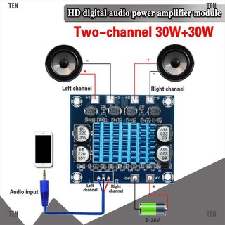 Tenplus Tpa3110 Xh-A232 30w + 30w 2.0 Canais Placa De Amplificador De Potência De Áudio Estéreo Digital