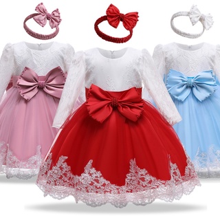 Baby Princess Dress for Girls Christmas Dress Autumn Winter Newborn Girls Clothing Lace Bow Cute Clothes