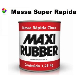 Massa Rápida cinza Automotiva Maxi Rubber 1,25kg