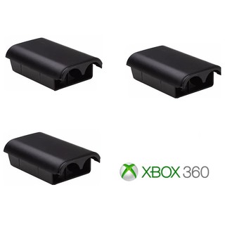 KIT 3x Suporte Pilhas Controle Xbox 360 Tampa Bateria Preto