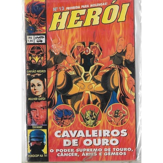 Revista Herói 13 Cavaleiros do Zodíaco - Editora Sampa Anos 90