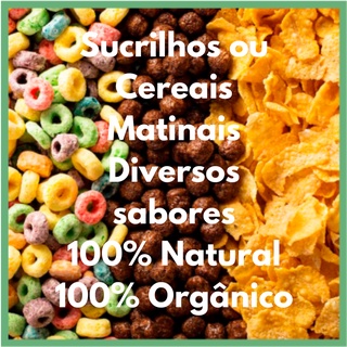 Corn Flakes, Sucrilhos, Cereais Matinais 100g - 100% Natural e Orgânico Diversos sabores