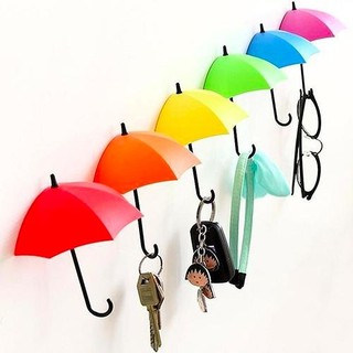 Porta Chaves e Objetos 3Pçs Guarda-chuva Gancho de Parede Colorido Criativo Organizador Decoração