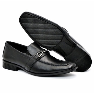Sapato social masculino em couro - Linha Confort com sola costurada (barato)