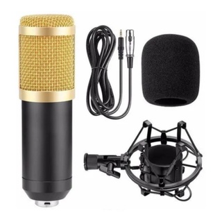 Microfone Andowl BM-800 unidirecional preto/dourado