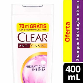 Shampoo 400ml Anticaspa Clear Feminino Hidratação Intensa