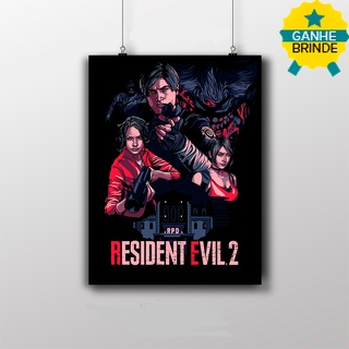 Placa Decorativa Resident Evil 2 - Game arte (1)