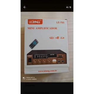 Mini Amplificador De Som Bluetooth Karaoke lelong 220v Usb Cartão Mp3 Fm 2 Canais