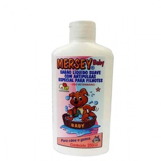 Shampoo Mersey Baby para Filhotes 250 ml para Cães e Gatos Sabão suave com antipulgas