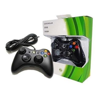 Kit C/2 Controle Video Game Com Fio Joystick Xbox360 E Pc