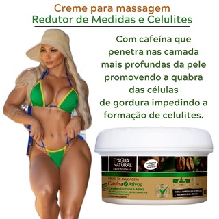 Kit Creme De Massagem Pimenta Negra + Cafeína Termoativo Queimador De Gordura Redutor De Medidas D'agua Natural 300g (3)
