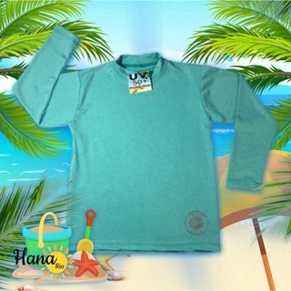 Camisa proteção solar infantil/juvenil UV 50 Verde piscina