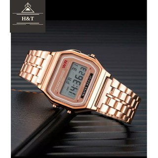 Relógio tipo Casio Retro Vintage Unissex masculino e feminino pulseira metal varias cores top Revenda