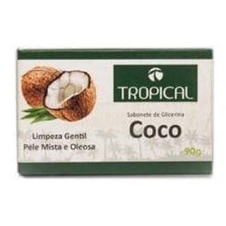Sabonete Coco Anti Séptico Barra Tropical Glicerinado Sabão 90g (4)