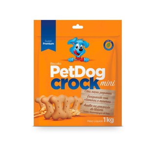 Biscoito Pet Dog Crock Mini para Cães Raças Pequenas 1kg