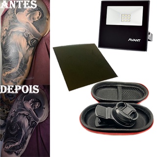 Pelicula E Lente Polarizada Cpl Com Bolsa E Protetor Mais Holofote Para Tatuadora Tirar Foto De Tatuagem