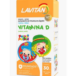 Lavitan Vitamina D 30 ml -Infantil em gotas- Sabor Limão Não contém Açucares e Lactose