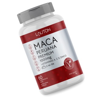 Maca Peruana Premium 1000 Mg com Vitamina A, C e Zinco - 60 comprimidos Concentrados Lauton