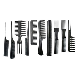 Kit com 10 pentes diversos modelos para Salão de cabeleireiro e Barbearia Hairbrush Anti-estático