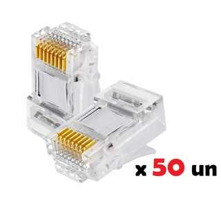 Kit 50 Conector Rj45 Cat6 Ouro + 50 Capas Rj45 Cabo Rede 8x8 (3)