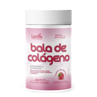 Colágeno Verisol com Vitamina A E C D Selênio e Zinco 60unid - Em Forma de Bala Framboesa - Lavitte (1)