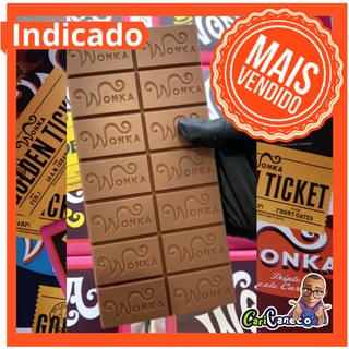 Barra de CHOCOLATE Wonka Único Com a Logo Gravada nele (1)