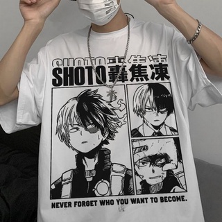Camiseta Branca Anime Boku no Hero Academia Todoroki