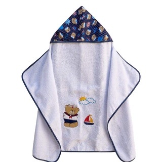 toalha de banho infantil lisa com capuz estampado e detalhe em bordado, preço de atacado, blacky friday.