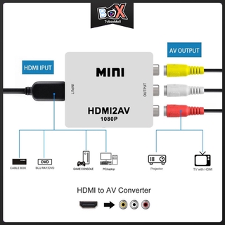 1080P Mini HDMI to RCA AV Composite Adapter Converter for 3.5mm Audio cable 2AV / CVBS + Audio to PC HDTV, LEHMOX LEY-76