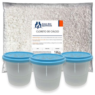 KIT ANTI MOFO - Cloreto de Cálcio Escamas 1 KG + 3 Potes Anti Mofo