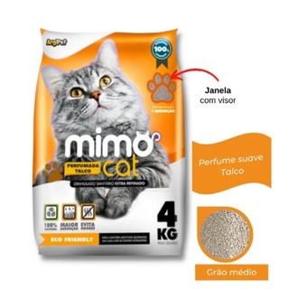 Areia Higiênica Para Gatos Mimo Cat Talco 4Kg