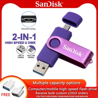 Flash Drive Roxo/Amarelo micro OTG Unidade 4GB/8GB/16GB/32GB/64GB128GB/256GB/512GB/1TB/2TB