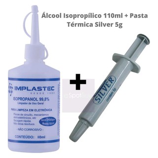Kit Implastec Pasta Térmica Silver + Alcool Isopropilico 110ml