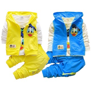 Toddler Boys Suits For Girls Clothing Sets Kids Cartoon Donald Duck Set Spring Autumn Outfits T-shirt+Pants Tracksuit