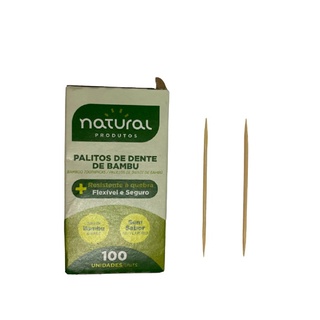 Palitos de Dente de Bambu Caixinha com 100 unidades - Promoção