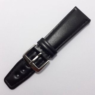 Pulseira em couro legítimo preta para relógios de pulso - medida 24mm + pinos de mola