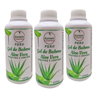 Kit Gel De Babosa Puro 100ml Aloe Vera Natural - 3 Unidades