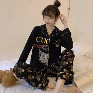 Pijama Feminino De Algodão Puro De Manga Comprida Para Primavera E Outono/Pijamas de inverno (2)