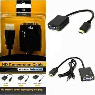 Cabo Adaptador e Conversor HDMI para VGA c/Áudio P2