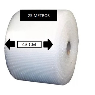 Plástico Bolha - Bobina 43cm X 25 Mts E-commerce 25 Micras