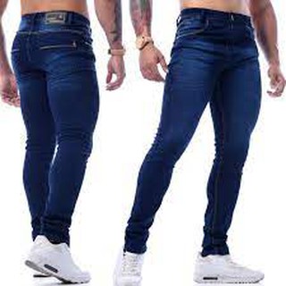 Calças Masculina Adulto Jeans Slim Moda Calça