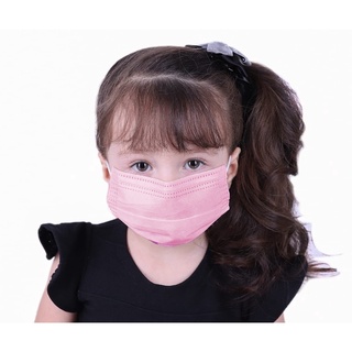 Kit Máscara Descartável Infantil 50 Unidades Com Tripla Camada De Proteção Facial Clipe Nasal P/ Criança Rosa
