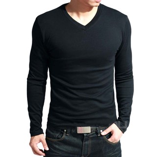 camiseta masculina manga longa gola v (1)