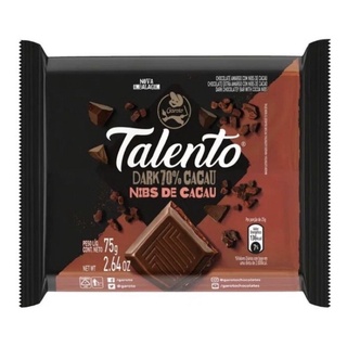 Chocolate Talento Nibs De Cacau E Dark 70% Garoto 75g