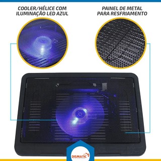 Suporte Notebook Cooler Led Base Com Ventilação Apoio Usb Ozzix (5)