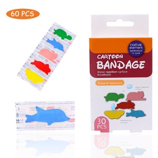 60Pcs Waterproof Cute Cartoon Animal Children Bandages Wound Emergency Dressing Band-Aids