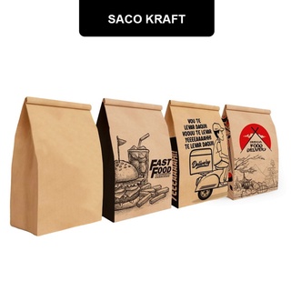 Saco Embalagem Kraft para Delivery 24x34 - 100 Unidades